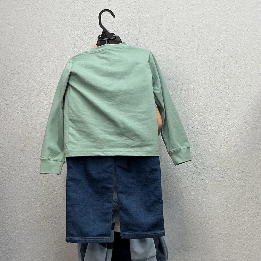 NWT Carhartt Kids Sz 3T Mint Dog Graphic LSS and Matching Denim Pant Set